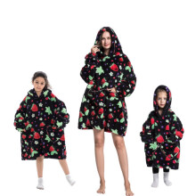 (4, L (90cm)) Girls' Blanket Hoodies cartoon pajam warm pullover