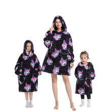 (11, S (60cm)) Girls' Blanket Hoodies cartoon pajam warm pullover