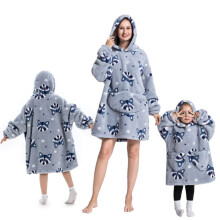 (12, L (90cm)) Girls' Blanket Hoodies cartoon pajam warm pullover