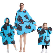 (17, M (75cm)) Girls' Blanket Hoodies cartoon pajam warm pullover
