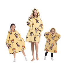 (18, L (90cm)) Girls' Blanket Hoodies cartoon pajam warm pullover