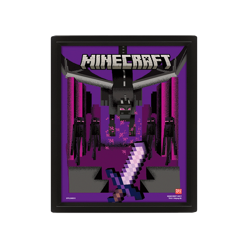 Minecraft Dragon Duel Framed 3D Picture Official Licensed Product