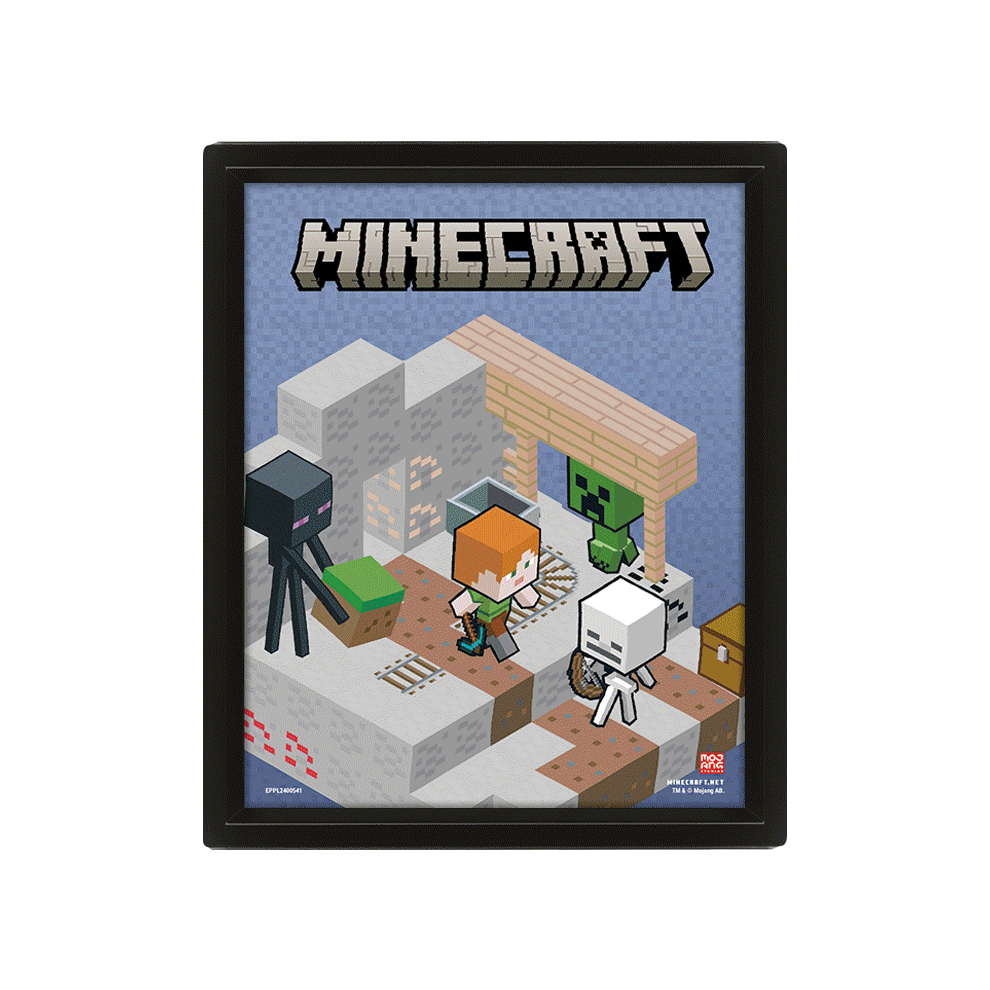 Minecraft Terrain Framed 3D Picture Official Licensed Product