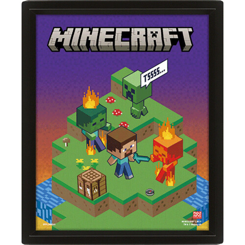 Minecraft Minecraft Terrain Framed 3D Picture Official Licensed Product 2