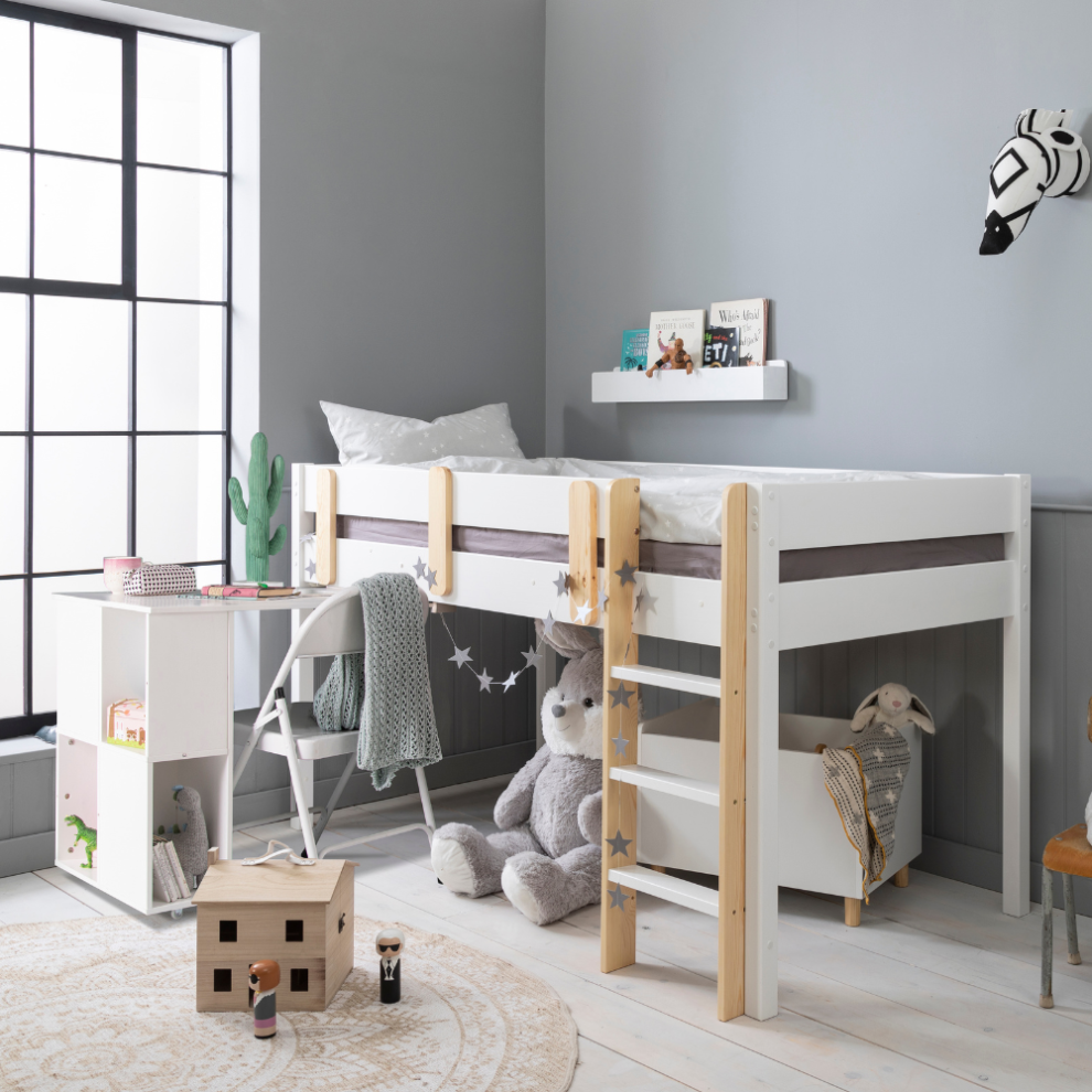 Una Sleepstation with Chest of Drawers, Cabinet & Desk in Classic White