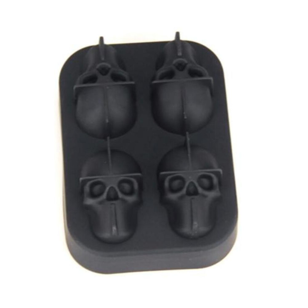 3D Skull Head Shape Silicone Ice Cube Mold Tray Bar Home Party Halloween Mould