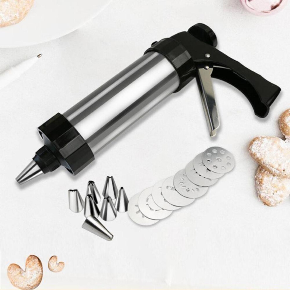 Stainless Steel Cake Cream Decoration Gun Set Biscuit Making Machine Nozzle Mold Kitchen Baking Tool