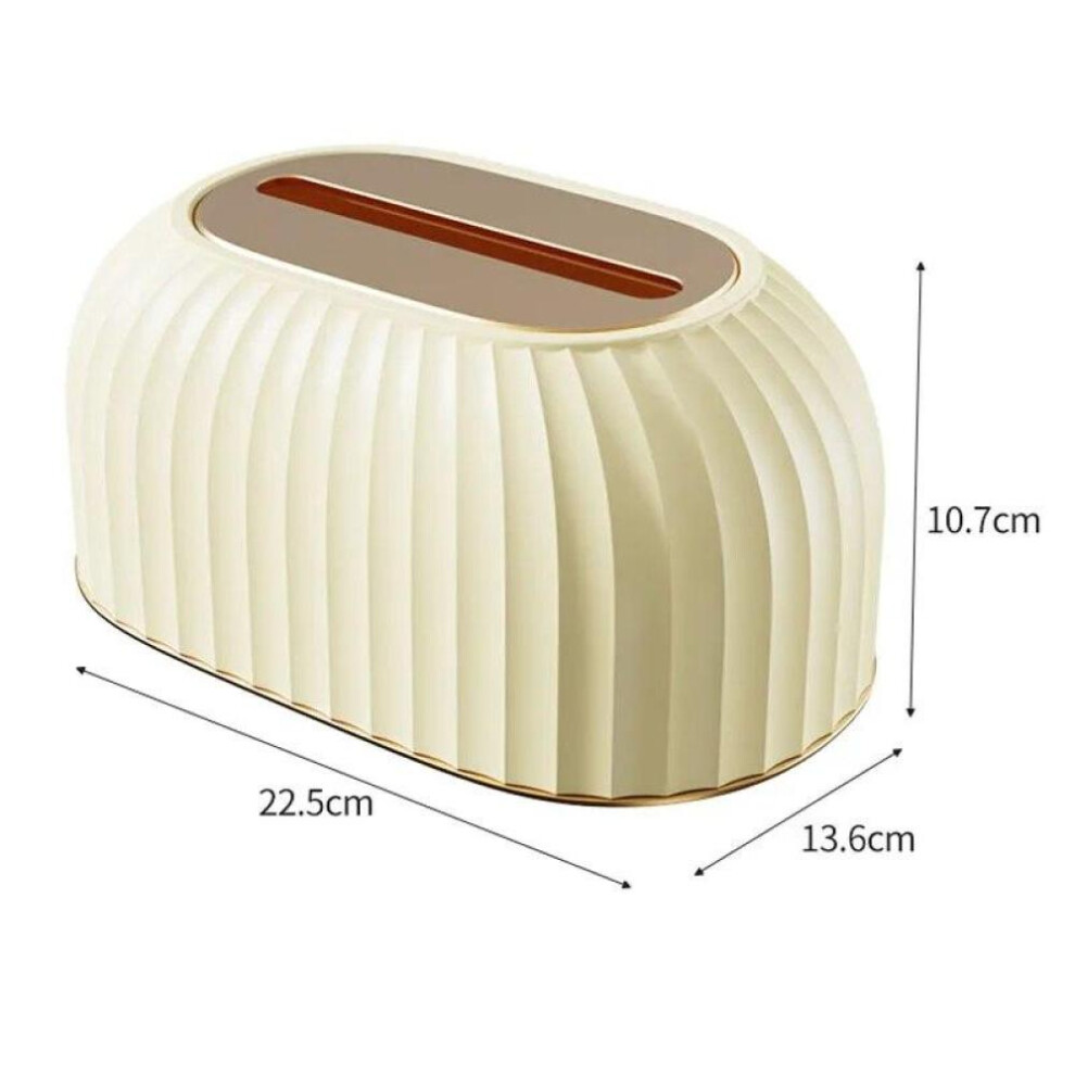 (Yellow) Nordic Striped Tissue Box Holder Toilet Paper Box Table Napkin Holder Car Tissue Paper Dispenser Home Decoration High Quality