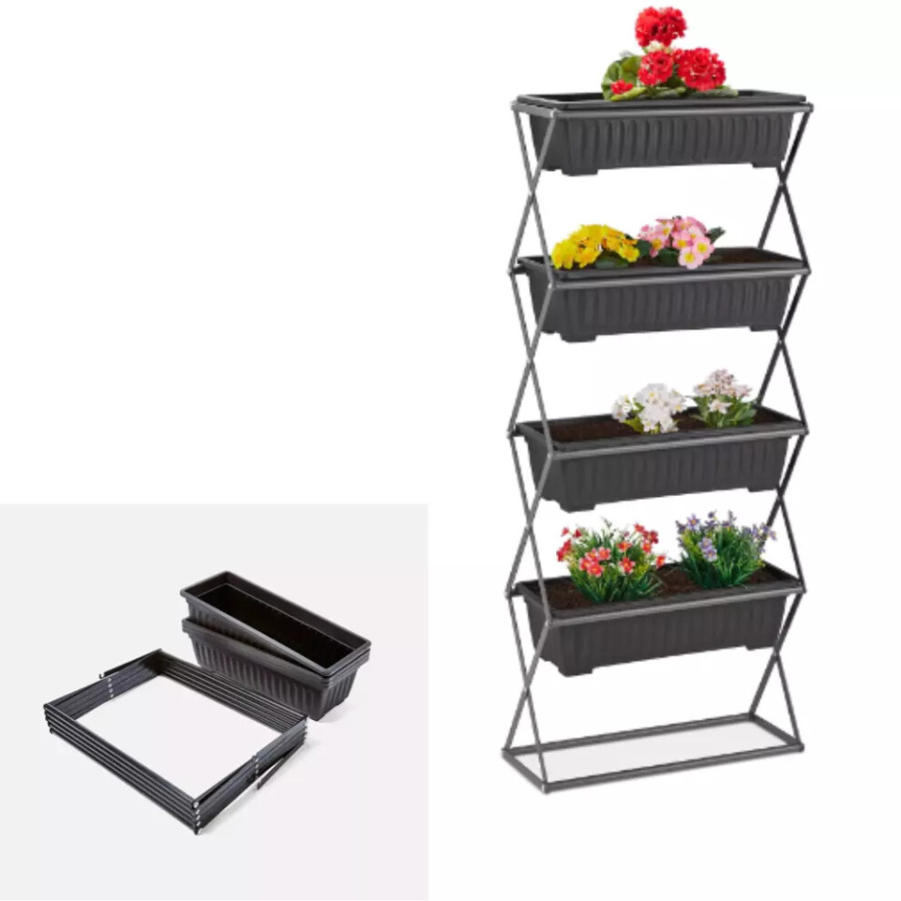 4-Tier Vertical Raised Garden Bed Freestanding Garden Elevated Planter
