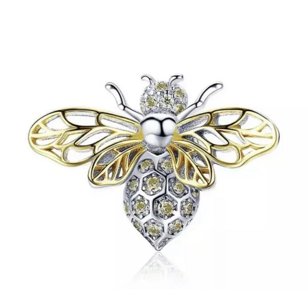 Honey bee bead sterling silver charm for pandora bracelet