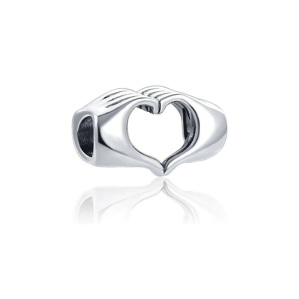 Love Heart Hands  sterling silver charm for pandora bracelet