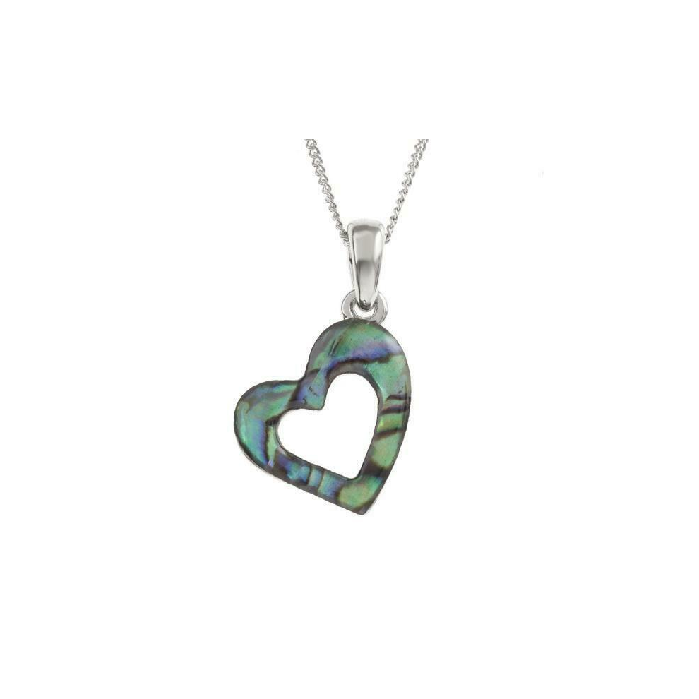 Tide Jewellery Inlaid Paua Shell Open Heart Necklace