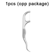 (1pcs) Stainless Steel Toothpick Set Tooth Flossing Reusable Toothpicks Portable Toothpick Floss Teeth Cleaner Oral Cleaning WBL