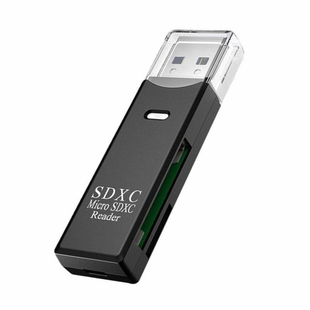 (Black) VAORLO Mini Card Reader USB2.0 2 IN 1 for PC Micro SD TF Card Memory Reader Multi-card Writer Adapter Flash Drive Laptop Accessories