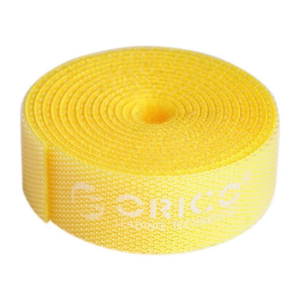 (Yellow) 1.5M Cable Organizer USB Cable Winder For iPhone Computer Cable Tie Free Length Velcro Cable Clip