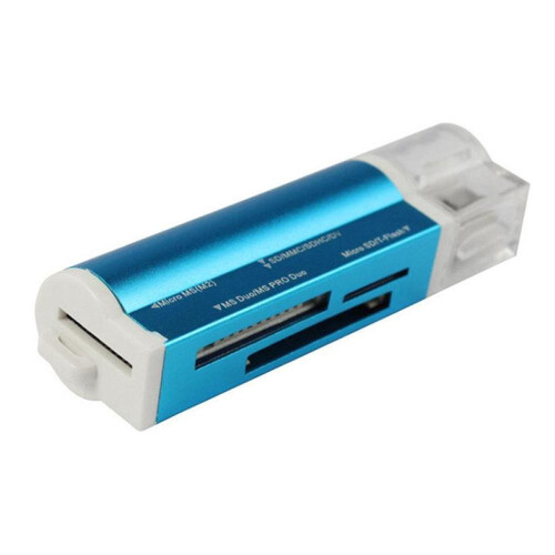 (Red) VAORLO Card Reader for Micro SD SDHC TF M2 MMC MS PRO DUO All in 1 USB 2.0 Multi Memory 1
