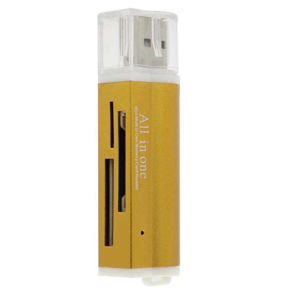 (Gold) Vaorlo Card Reader For Micro Sd Sdhc Tf M2 Mmc Ms Pro Duo All In 1 Usb 2.0 Multi Memory Gold 6976140541915