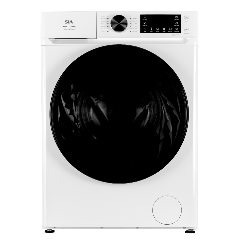 SIA 12kg 1400RPM Freestanding Washing Machine, 14 Programs  - SWM121400W