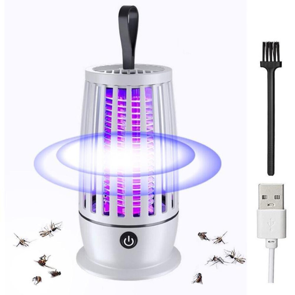 (White) Outdoor Insect Killer, Indoor and Outdoor Electronic Mosquito Killer, Fly Killer, 3600V Ultraviolet Mosquito Killer Lamp