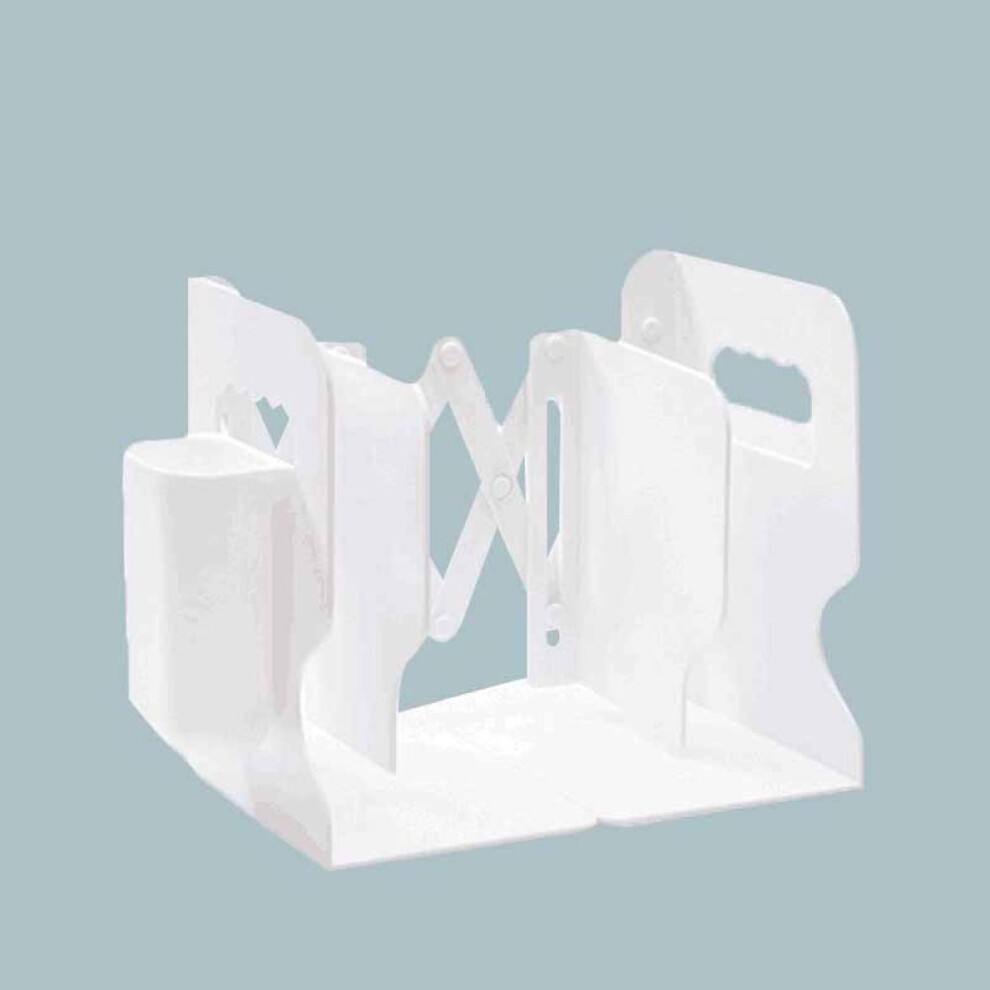(White) Retractable Bookends For Shelves Book Support Stand Set Adjustable Bookshelf With Pen Holder Desk Organizer Office Accessories