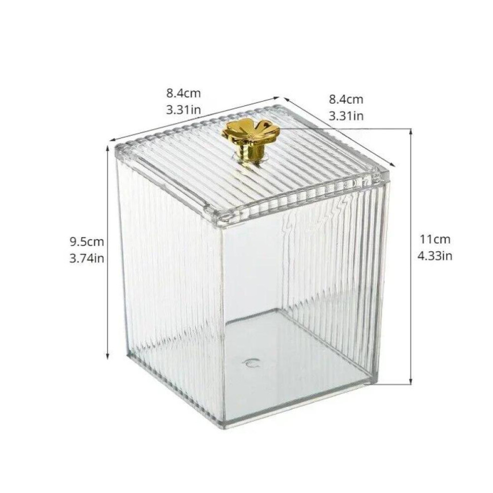 Cotton Swabs Cosmetic Cotton Storage Box Desktop Dresser Dustproof Transparent Makeup Remover Cotton Lipstick Cosmetic Box