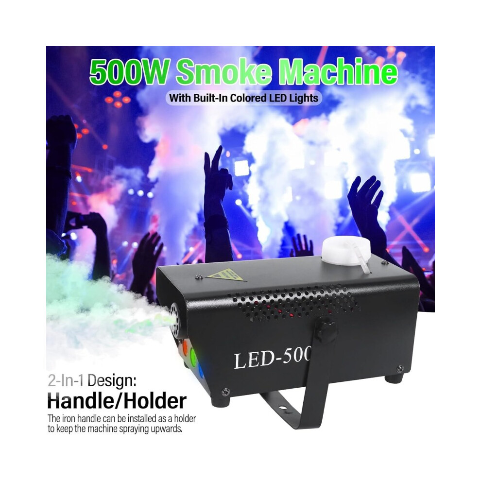 500W RGB LED Fog Machine Smoke Machine Light for Christmas Halloween Wedding Party