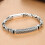 (18cm, E056) Mens Bracelet Personality Peace Pattern Retro Hipster Key Pattern Buckle 2