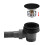 NES Home Round Flexible Matt Black Bath and Sprung Waste with Overflow 6