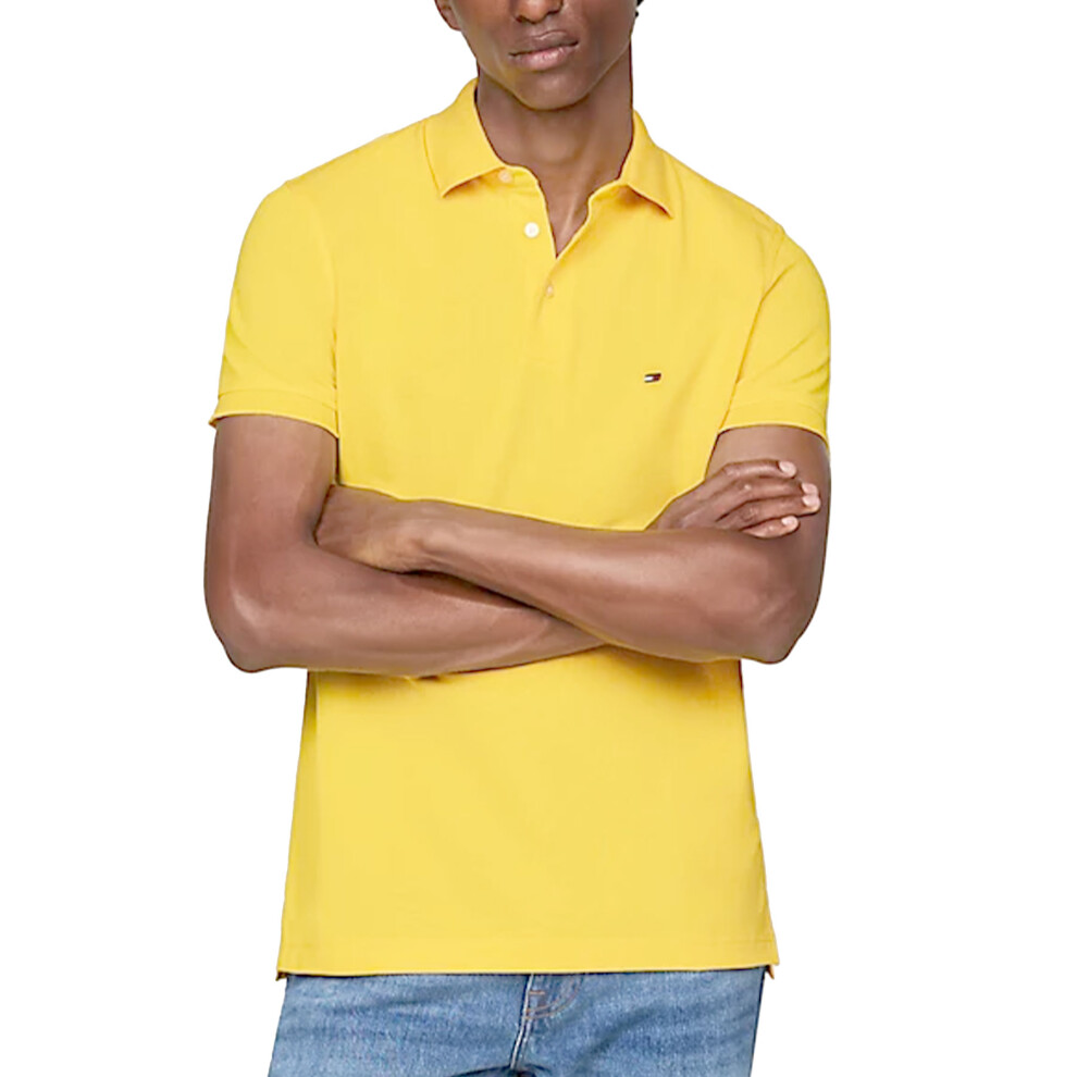 (Yellow, 3XL) Tommy Hilfiger Mens Polo Shirts 1985 Cotton T-Shirt