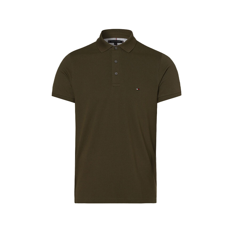 (Khaki, L) Tommy Hilfiger Mens Polo Shirts 1985 Cotton T-Shirt