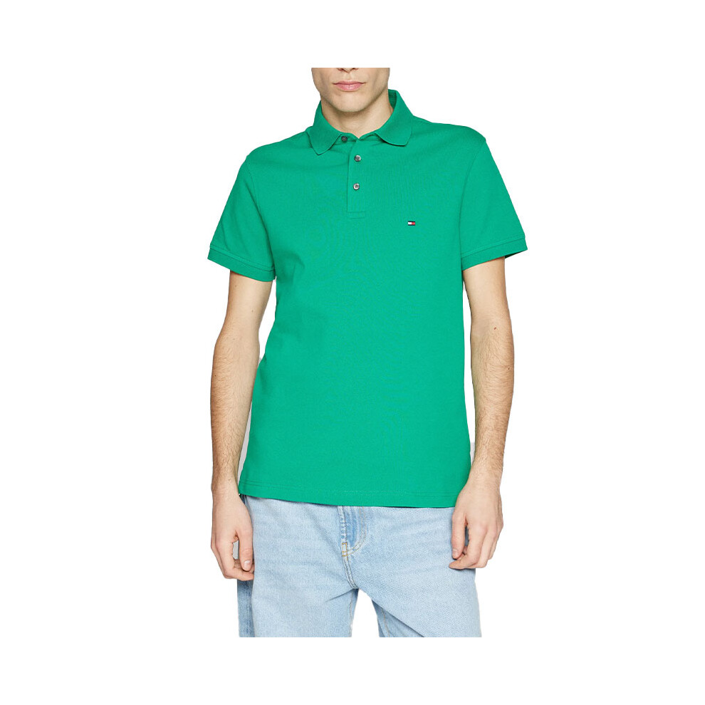 (Persian Green, M) Tommy Hilfiger Mens Polo Shirts 1985 Cotton T-Shirt