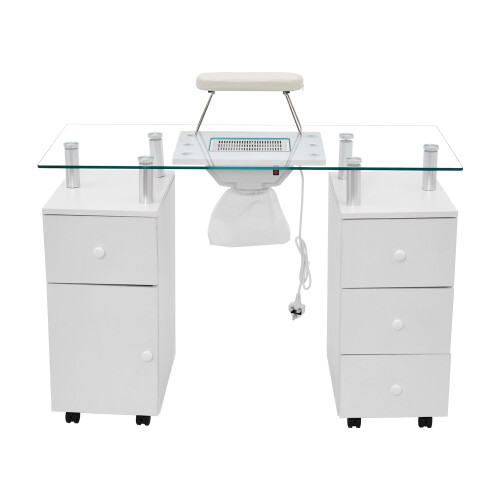 Living And Home Professional Mobile Manicure Table on Wheels with Dust Collector 1