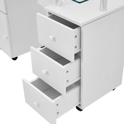 Living And Home Professional Mobile Manicure Table on Wheels with Dust Collector 2