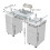 Living And Home Professional Mobile Manicure Table on Wheels with Dust Collector 6