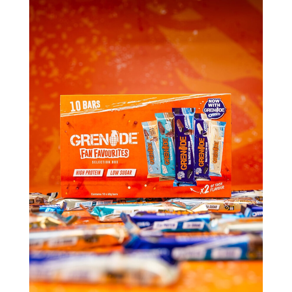 (Fan Favourites, 12 x 60 g) Grenade Selection Box - High Protein, Low Sugar, 12 x 60 g Variety Pack