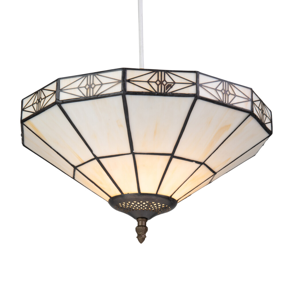 Tiffany Style Portland Cream Uplighter Ceiling Light Shade