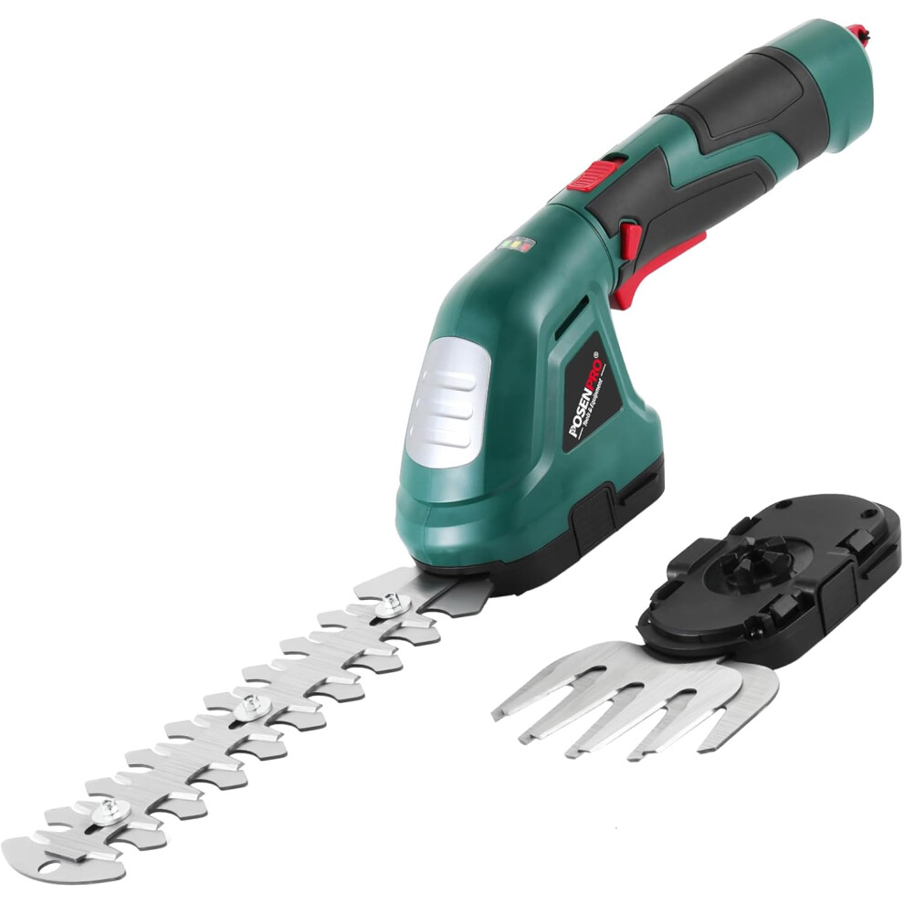 (Shrub Trimmer - 200mm) 7.2V Cordless Grass Shears and Brush Trimmer - 2 in 1 Handheld Hedge Trimmer/Lawn Trimmer/Mower