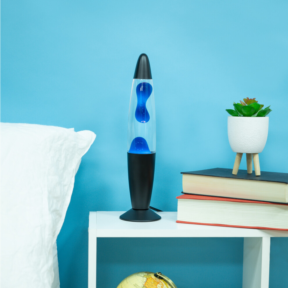 Fizz Creations Blue Retro Lava Lamp. Mood Light. Mains Powered. 33cm Tall.