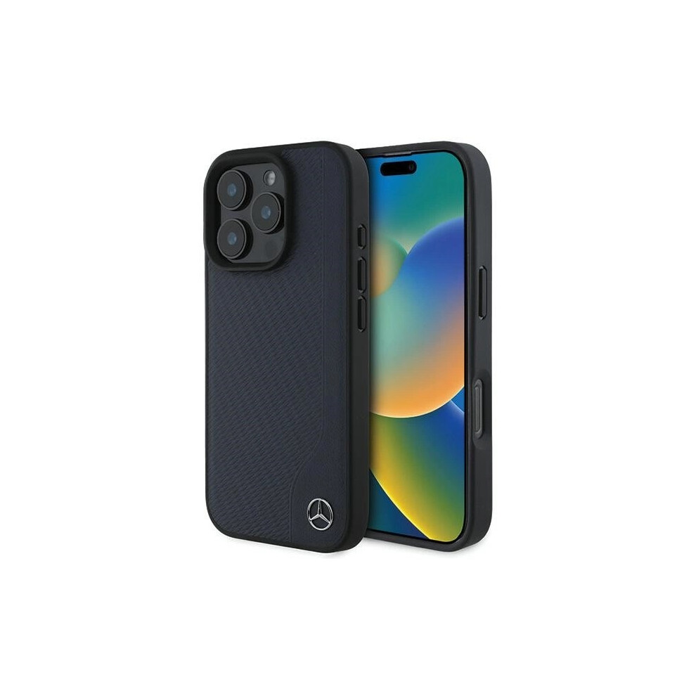 Mercedes Mb Wood Imitation Leather Case For Iphone 16 Pro Max Navyblue Not,Specified 3666339312251