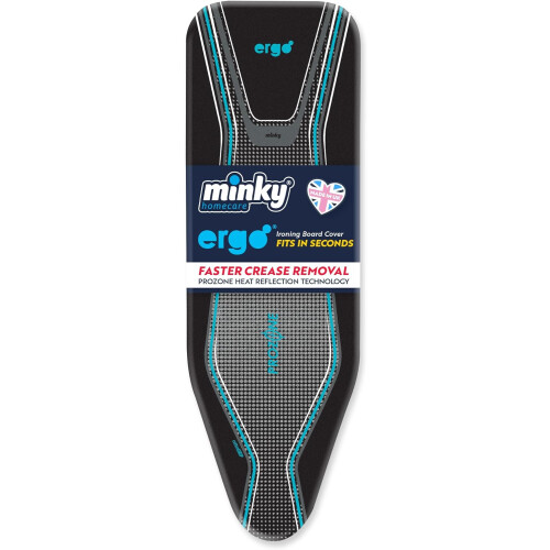 Minky Minky Ergo Extra Thick Elasticated Replacement Ironing Board Cover, Black, 122 x 38 cm