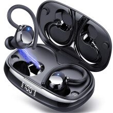 Wireless Earbuds, Bluetooth 5.3 Headphones Deep Bass, 80H Wireless Headphones In Ear with 4 HD ENC Noise Cancelling Mic, Ear Buds with Earhooks