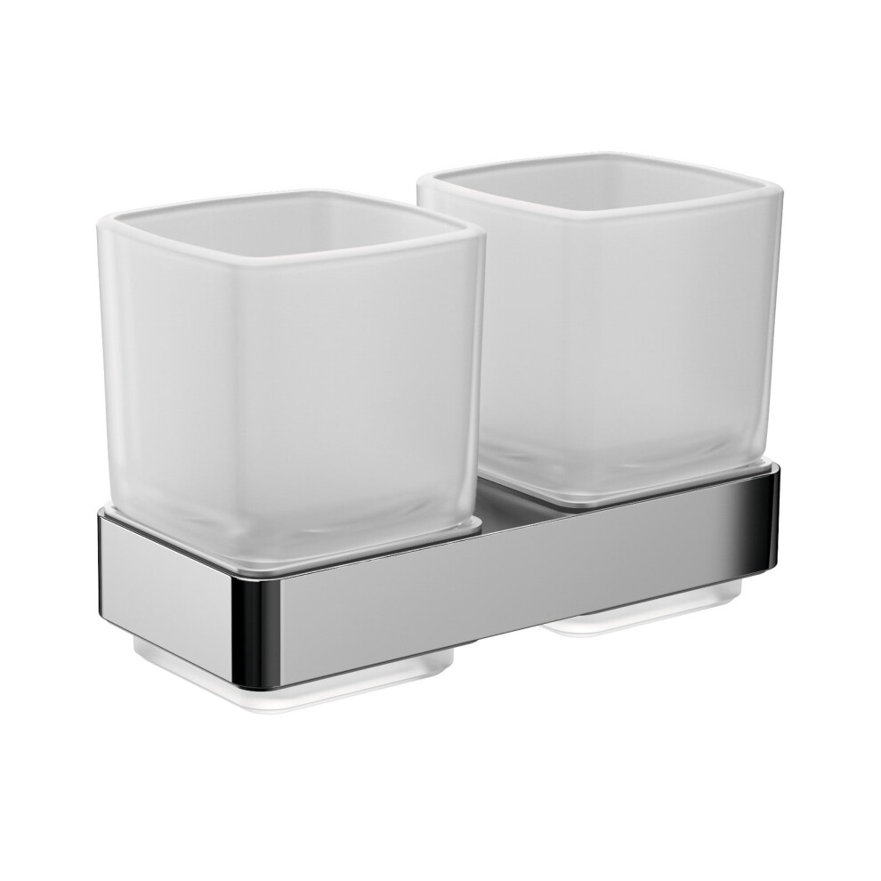 Nes Home Chrome Wall Mounted Double Tumbler Holder