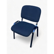 New Office Stacking Chair Black Padding with Black Legs