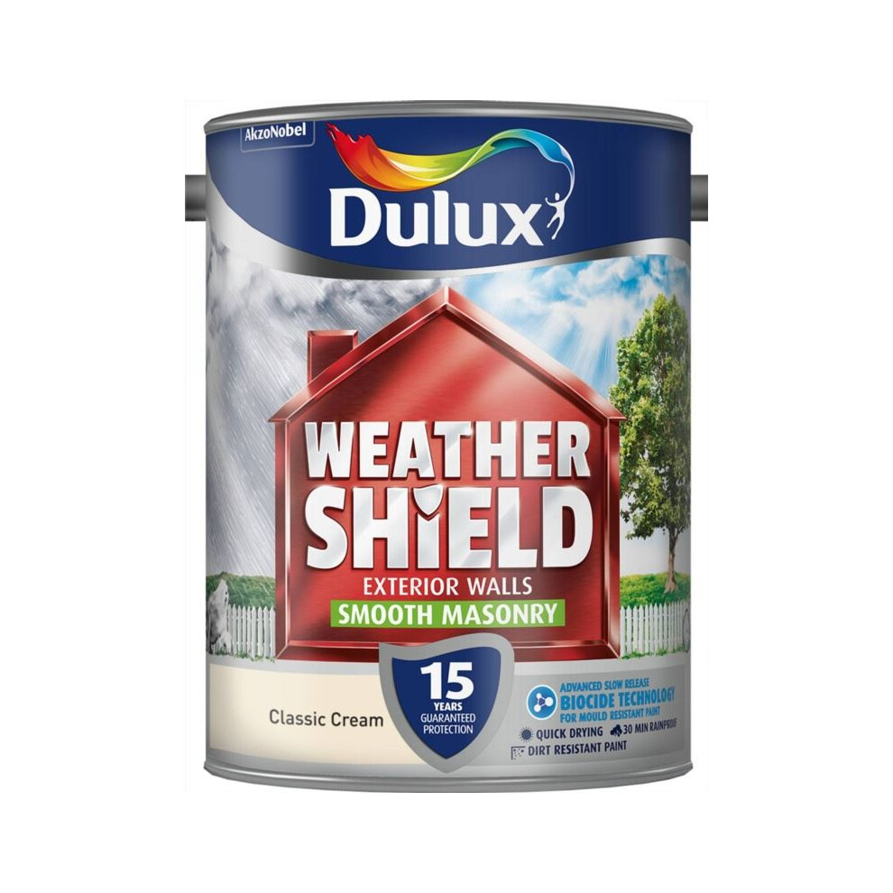 Dulux - Weathershield Smooth Masonry Paint 5L - Classic Cream