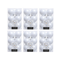 72 Winter White Christmas Baubles Shatterproof Tree Decoration 6cm