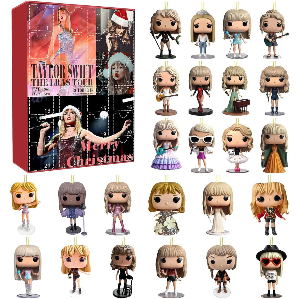 (J) Advent Calendar Christmas 24 Days Countdown Blind Box Taylor Swift Pendants,Promotion