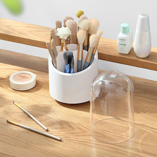 Living And Home Plastic Rotating Makeup Brush Cylinder Case
