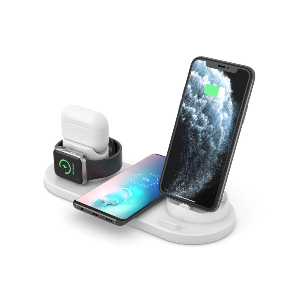 HQ-UD15-upgraded 6 in 1 Wireless Charger For iPhone, Apple Watch, AirPods and Other Android Phones(White)