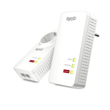 Ponte WiFi Powerline - AVM - FRITZ!Powerline 1260E - 866 Mbit/s - Dupla banda - Conexão de parede
