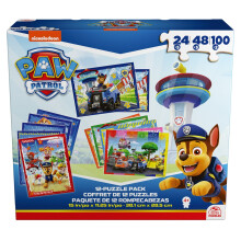 PAW Patrol 12er-Puzzle-Paket, 24-teilig, 48-teilig, 100-teilig, Kinderpuzzle, Chase, Marshall, Skye, Everest, Rubble, Zuma, Rocky, f   r Vorschulki